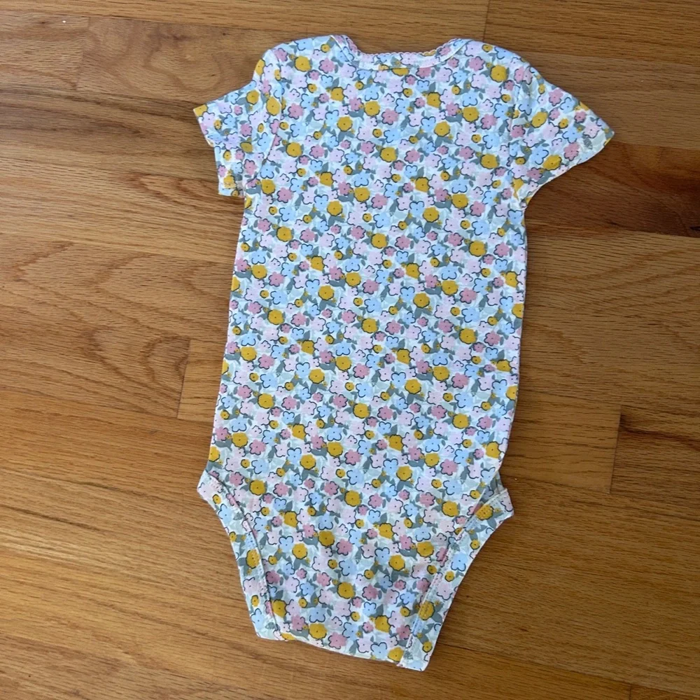 Carter's Short-Sleeve Floral One-Piece Bodysuit - White, Yellow & Pink